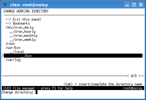 Directory panel screen